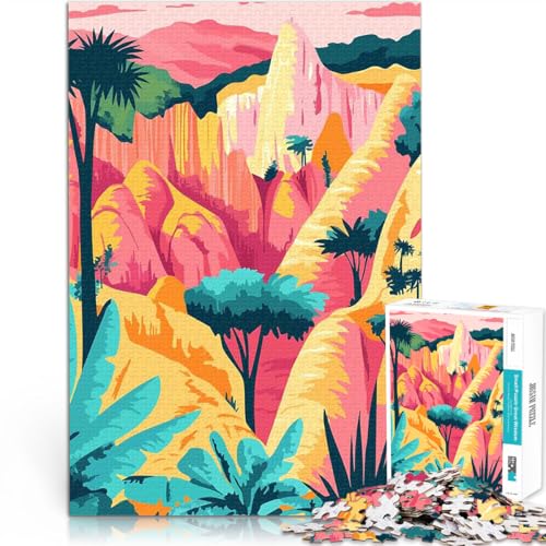 2000-teilige Puzzles für Erwachsene Lustige Spiele Tropische Canyonlandschaft Pastell Angebot als Geschenk für die ganze Familie70x100cm von LKASGCBY