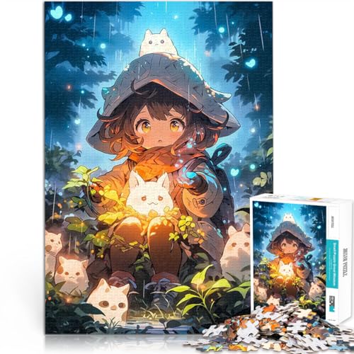 2000-teilige Puzzles für Erwachsene Quizspiel Anime-Mädchen mit Kreaturen im Wald Die Liebe zwischen Paaren stärken70x100cm von LKASGCBY