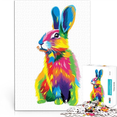 2000-teilige Puzzles für Teenager Dekomprimierendes intellektuelles Lernspielzeug Hase Kaninchen mit passendem Poster und Quizblatt70x100cm von LKASGCBY