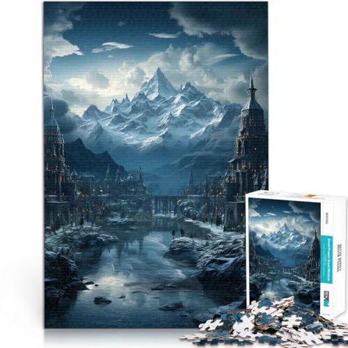 2000-teilige Puzzles für Teenager Herausforderndes Spiel Verzauberte Frostzitadelle Lernspiel für Geburtstag, Weihnachten70x100cm von LKASGCBY