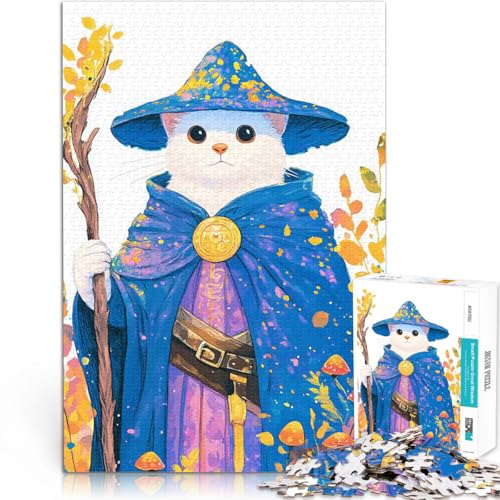 2000-teilige Puzzles für Teenager Pädagogisches Spielzeug zum Stressabbau Zaubererkatzenillustration Gutes Geschenk70x100cm von LKASGCBY