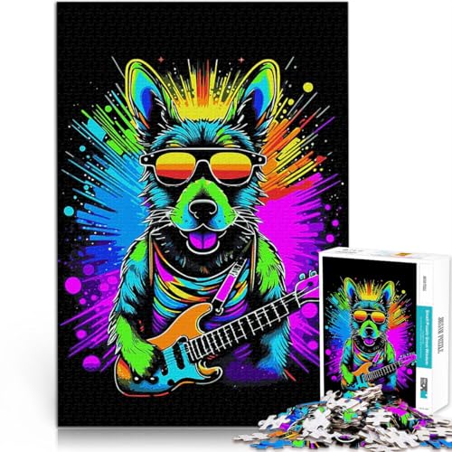 2000-teiliges Puzzle für Erwachsene Denksportaufgabe für Dog ELEKTRISCHE Gitarre Lernspiel für Geburtstag, Weihnachten70x100cm von LKASGCBY