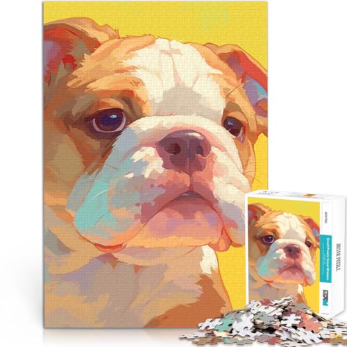 2000-teiliges Puzzle für Erwachsene Herausforderndes Spiel Bulldoggenporträt eignet ganze Familie70x100cm von LKASGCBY
