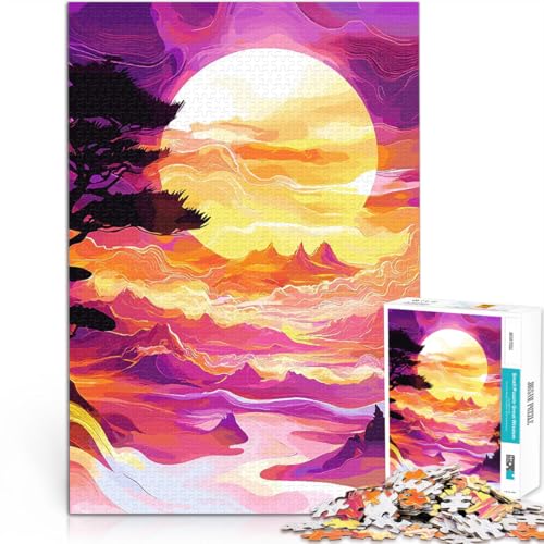 2000-teiliges Puzzle für Erwachsene Pädagogisches Spielzeug zum Stressabbau Sonnenuntergang Berglandschaft Geburtstagsgeschenke70x100cm von LKASGCBY