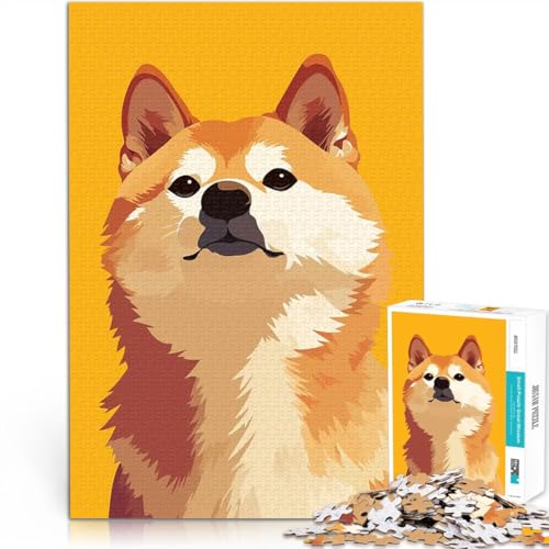2000-teiliges Puzzle für Erwachsene Quizspiel Hübsche Shiba Inu Hund minimalistische Kunst Illustration Perfekte Dekoration70x100cm von LKASGCBY