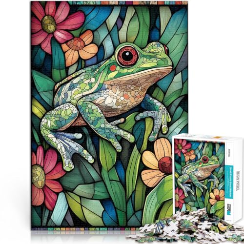 2000-teiliges Puzzle für Erwachsene Spielzeug Lernspiele Stressabbau Buntglasfrosch Verbessern Sie das Gedächtnis70x100cm von LKASGCBY