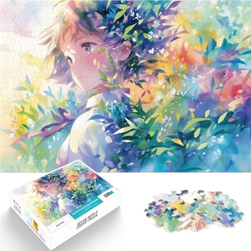 2000-teiliges Puzzle für Teenager Herausforderndes Spiel Anime-Mädchen in Blumen Lernspiel für Geburtstag, Weihnachten70x100cm von LKASGCBY