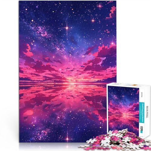 2000-teiliges Puzzle für Teenager Lernspielzeug für die ganze Familie Rosa Reflexionen Sternenhimmel Eltern-Kind-Interaktion70x100cm von LKASGCBY