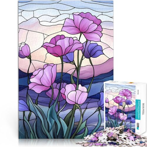 2000-teiliges Puzzle für Teenager Spielzeug für die ganze Familie Buntglasblumen Verbessern Sie das Gedächtnis70x100cm von LKASGCBY