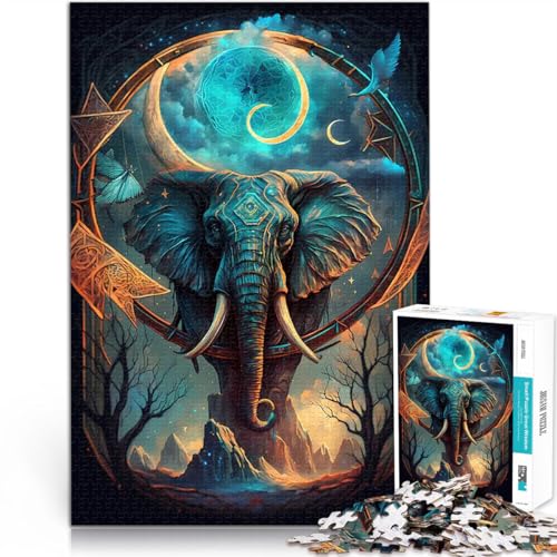 Puzzle 1000 Teile für Erwachsene Anspruchsvolles Spiel und Familienspaß Elefanten-Fiktion Lernspiel für Geburtstag, Weihnachten38x26cm von LKASGCBY