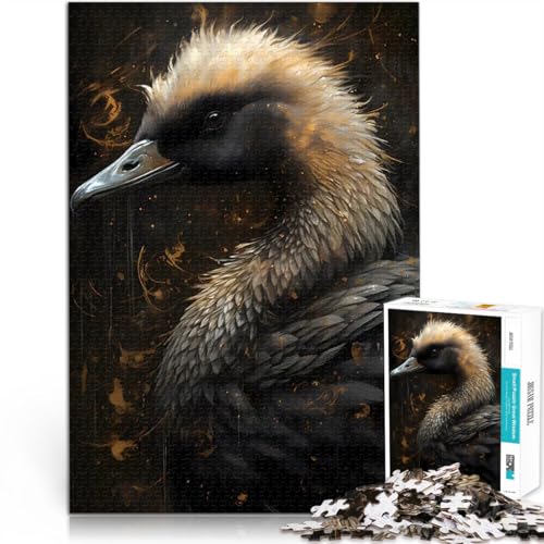 Puzzle 1000 Teile für Erwachsene Dekomprimierendes intellektuelles Lernspielzeug Schwanenliebling mit passendem Poster und Quizblatt52x38cm von LKASGCBY