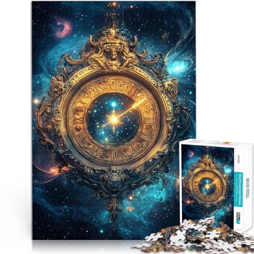 Puzzle 1000 Teile für Erwachsene Dekomprimierendes intellektuelles Lernspielzeug magische Uhr Wunschliste mit dem Weihnachtsmann52x38cm von LKASGCBY