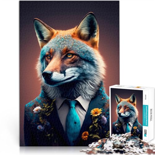 Puzzle 1000 Teile für Erwachsene Gehirnintelligenz-Herausforderung süchtig machendes Spielzeug Fuchs Heimdekoration Spielzeug52x38cm von LKASGCBY