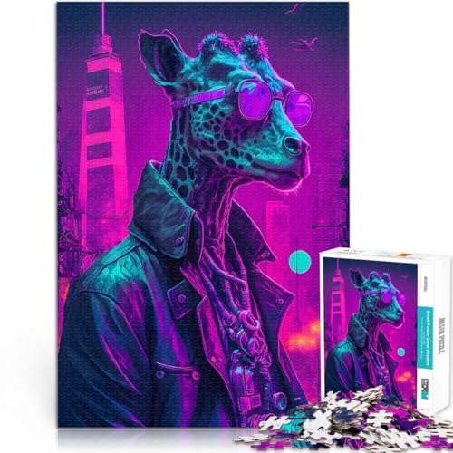 Puzzle 1000 Teile für Erwachsene Geschenke zum Suchbegriff: Herausfordernde Spiele Giraffe Cooler Stil Geschenk zum Geburtstag75x50cm von LKASGCBY