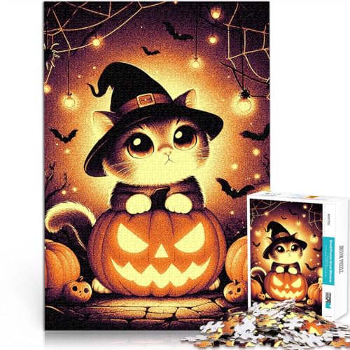 Puzzle 1000 Teile für Erwachsene Handgeschwindigkeitswettbewerb Halloween Hexenkatze Geeignet für die Schreibtischdekoration38x26cm Puzzle 1000 Teile für Erwachsene Handgeschwindigkeitswettbewerb Halloween Hexenkatze Geeignet für die Schreibtischdekoration38x26cm von LKASGCBY
