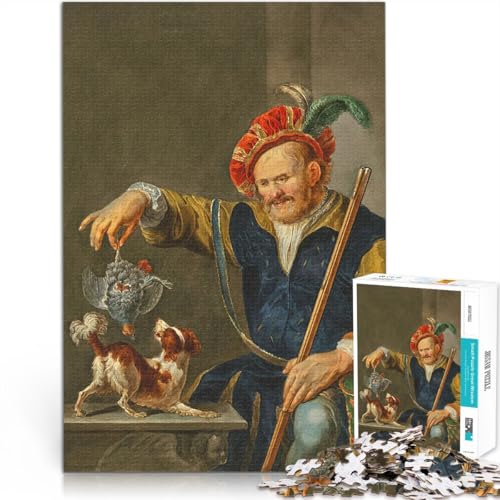 Puzzle 1000 Teile für Erwachsene Herausfordernd Schwierig EIN Jäger in reicher Tracht einzigartiges Herausforderungsspiel38x26cm von LKASGCBY