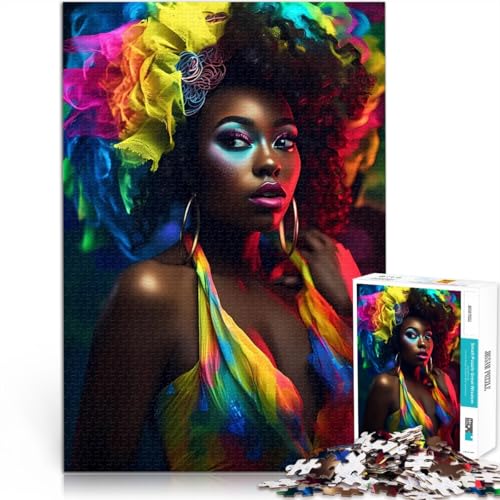 Puzzle 1000 Teile für Erwachsene Intellektuelles Spiel Afrikanisches einheimisches Modell Geeignet für die Schreibtischdekoration75x50cm von LKASGCBY