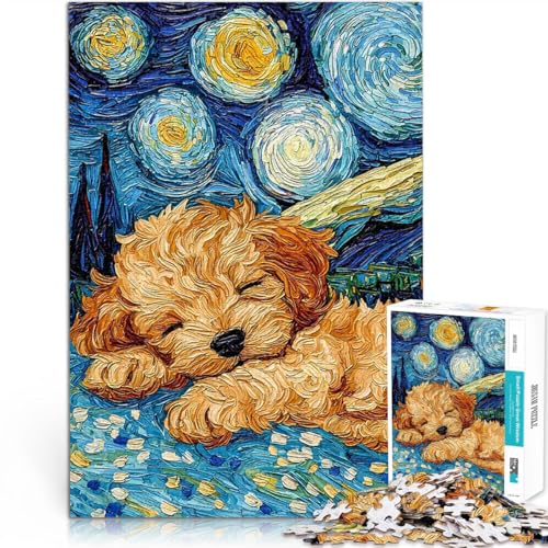 Puzzle 1000 Teile für Erwachsene Intellektuelles Spiel Cavoodle Welpe schläft Wanddekoration Einzigartige Geburtstags- und Weihnachtsgeschenke38x26cm von LKASGCBY