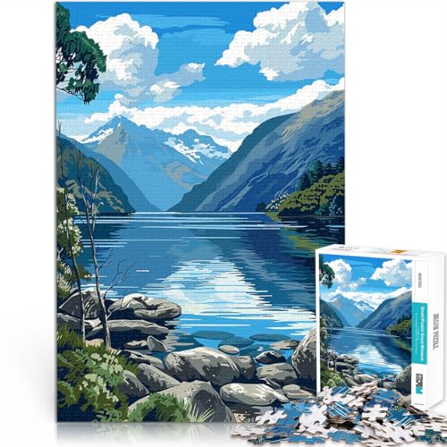 Puzzle 1000 Teile für Erwachsene Lernspiel-Herausforderungsspielzeug Neuseeländischer Fjord Die Liebe zwischen Paaren stärken75x50cm von LKASGCBY