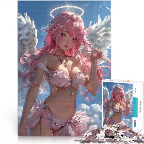 Puzzle 1000 Teile für Erwachsene Schwierig und herausfordernd Göttlicher Engel Anime Mädchen Lernspiel für Geburtstag, Weihnachten52x38cm von LKASGCBY