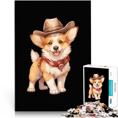 Puzzle 1000 Teile für Erwachsene Spielzeug Lernspiele Stressabbau Cowboy-Hund lustig Die Liebe zwischen Paaren stärken52x38cm von LKASGCBY