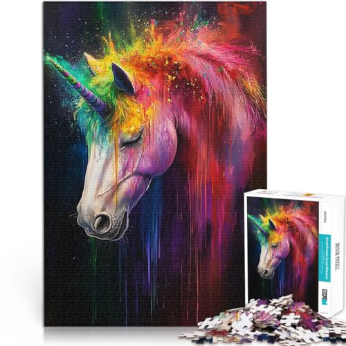 Puzzle 1000 Teile für Erwachsene Spielzeug Lernspiele Stressabbau Einhorn Buntes Pulver Geeignet für die Schreibtischdekoration75x50cm Puzzle 1000 Teile für Erwachsene Spielzeug Lernspiele Stressabbau Einhorn Buntes Pulver Geeignet für die Schreibtischdekoration75x50cm von LKASGCBY