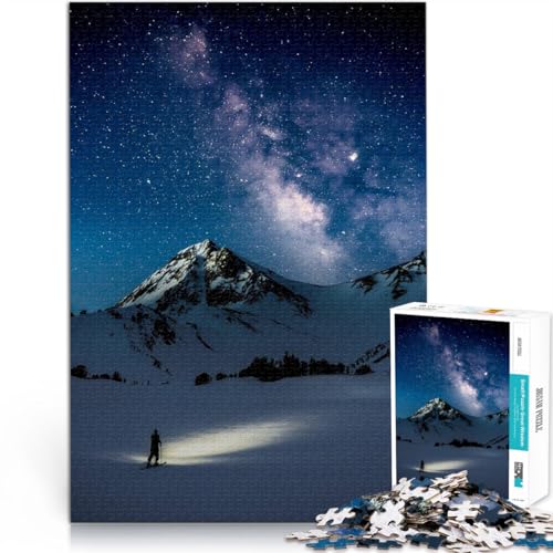 Puzzle 1000 Teile für Erwachsene Spielzeug Lernspiele Stressabbau Winterlandschaften Skifahrer Die Liebe zwischen Paaren stärken75x50cm von LKASGCBY
