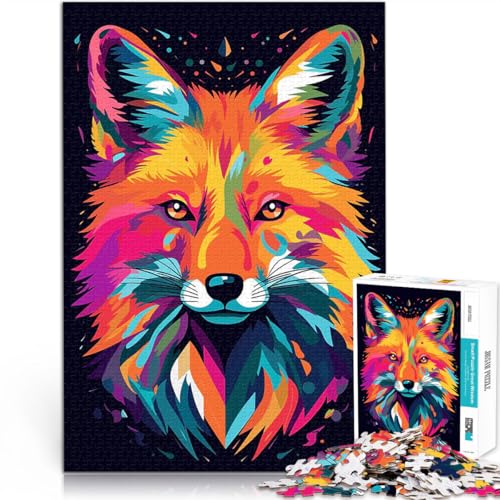 Puzzle 1000 Teile für Erwachsene Spielzeug für die ganze Familie Fuchs Wolf Tier Pop Art Geeignet für die Schreibtischdekoration38x26cm von LKASGCBY