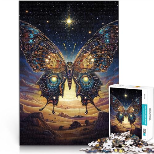 Puzzle 1000 Teile für Erwachsene Stressabbau-Spielzeug Fantasie-Schmetterlingstotem Geschenke für Freunde und Familie38x26cm von LKASGCBY