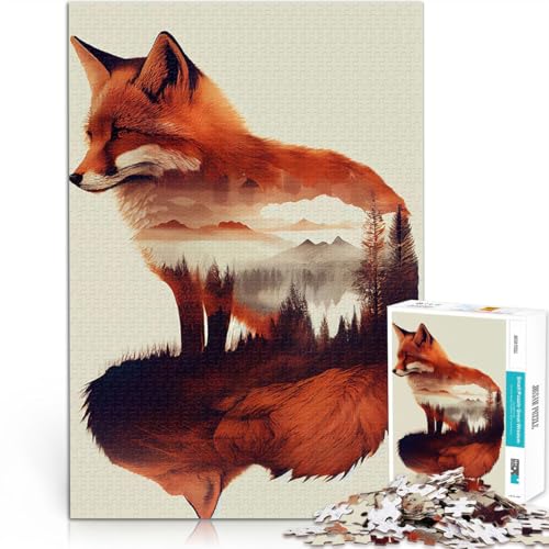 Puzzle 1000 Teile für Jugendliche Dekomprimierendes intellektuelles Lernspielzeug Fuchs Tiere Einzigartige Geburtstags- und Geschenkideen75x50cm von LKASGCBY