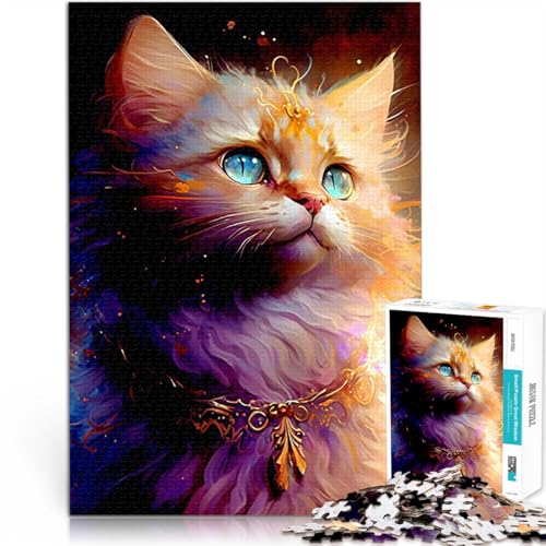 Puzzle 1000 Teile für Jugendliche Geschenke zum Suchbegriff: Herausfordernde Spiele Süße Katze Geeignet für die Schreibtischdekoration52x38cm von LKASGCBY