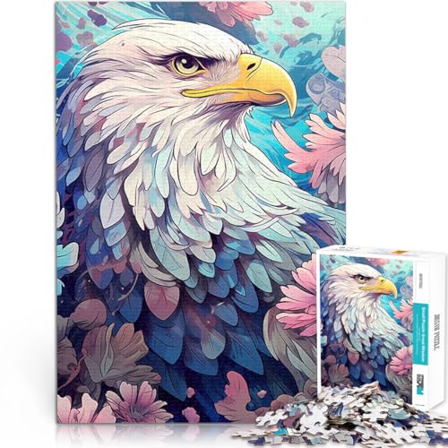 Puzzle 1000 Teile für Jugendliche Lernspiele DIY Spielzeug Weißkopfseeadler zwischen Blumen Wunschliste mit dem Weihnachtsmann38x26cm von LKASGCBY