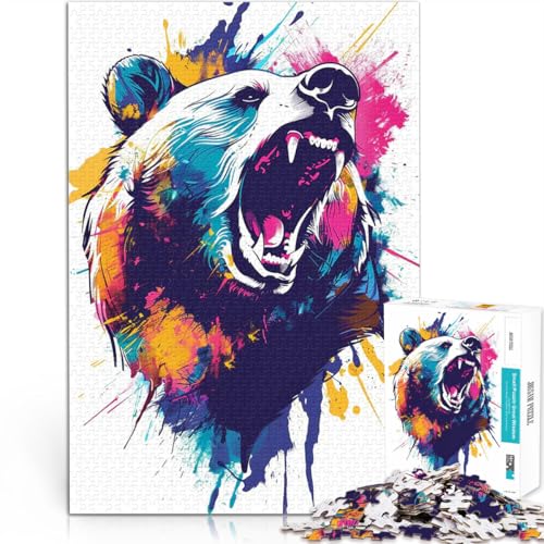 Puzzle 1000 Teile für Jugendliche Spiele Spielzeug Geschenk Brüllender Farbexplosionsbär Geeignet für die Schreibtischdekoration75x50cm Puzzle 1000 Teile für Jugendliche Spiele Spielzeug Geschenk Brüllender Farbexplosionsbär Geeignet für die Schreibtischdekoration75x50cm von LKASGCBY
