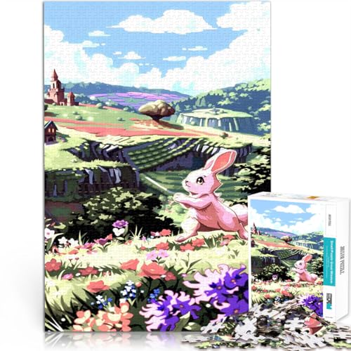 Puzzle 1000 Teile für Jugendliche Spiele Spielzeug Geschenk Hase in Einer Fantasielandschaft Verbessern Sie das Gedächtnis75x50cm von LKASGCBY
