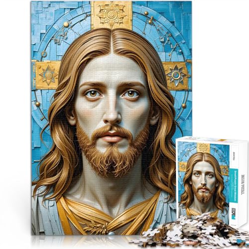 Puzzle 1000 Teile für Jugendliche für Lernspiel-Herausforderungsspielzeug Jesus Christus Porträt Einzigartige Geburtstags- und Geschenkideen75x50cm von LKASGCBY