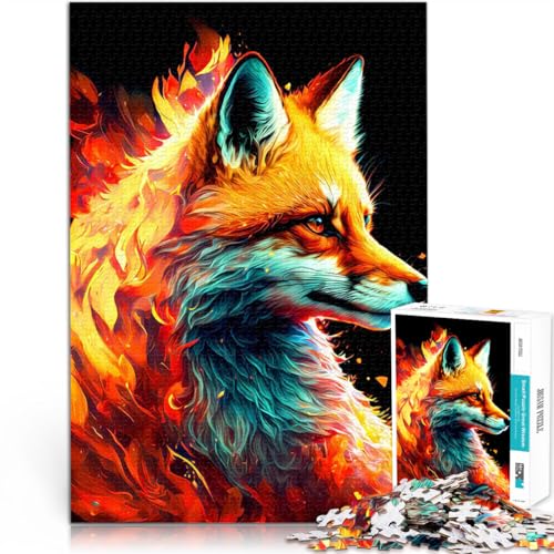 Puzzle 1000 Teile für Teenager Familienspiel zum Stressabbau, schwierige Herausforderung Fantasie Fuchs Gutes Geschenk75x50cm von LKASGCBY