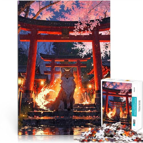 Puzzle 1000 Teile für Teenager Lernspiele Heimdekoration Mystisches Kitsune-Tor mit vollständig ineinander greifenden, zufällig geformten Teilen38x26cm von LKASGCBY
