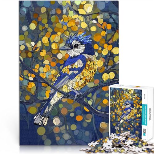 Puzzle 1000 Teile für Teenager Spielzeug Lernspiele Stressabbau Blauhäher im Herbst Geburtstagsgeschenk, Geschenke75x50cm von LKASGCBY