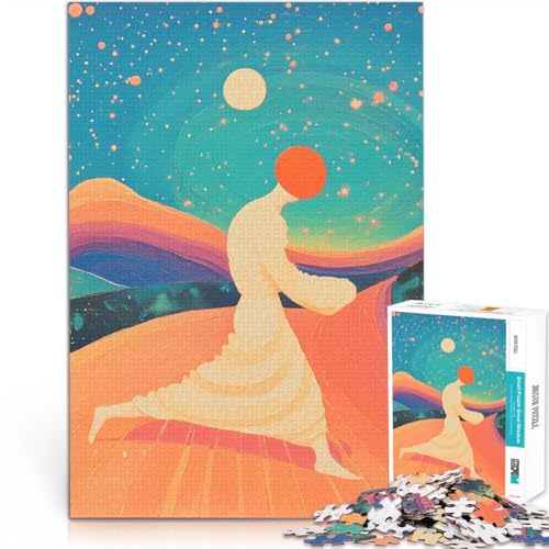 Puzzle 1000 Teile für Teenager Spielzeug Lernspiele Stressabbau Surreale Figur in Landschaft Verbessern Sie das Gedächtnis75x50cm von LKASGCBY