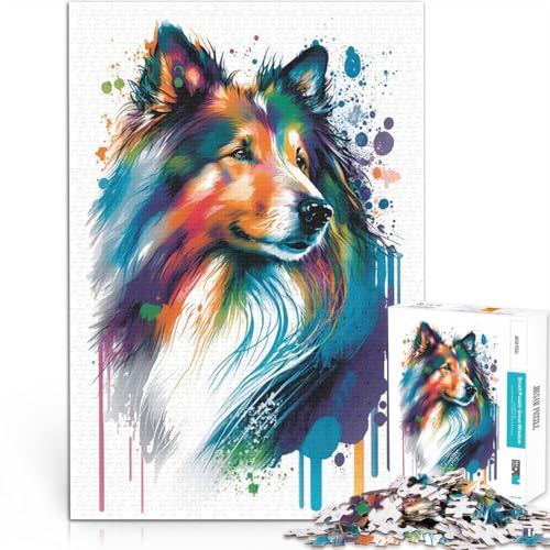 Puzzle 2000 Teile für Erwachsene Dekomprimierendes intellektuelles Lernspielzeug Langhaarcollie Stil 2 Perfekte Dekoration70x100cm Puzzle 2000 Teile für Erwachsene Dekomprimierendes intellektuelles Lernspielzeug Langhaarcollie Stil 2 Perfekte Dekoration70x100cm von LKASGCBY