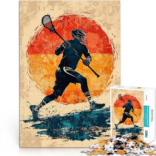 Puzzle 2000 Teile für Erwachsene Lernspiele Heimdekoration Lacrosse-Spieler-Silhouette Künstlersammlung, Bildende Kunst70x100cm von LKASGCBY