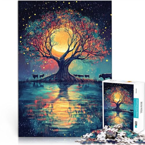 Puzzle 2000 Teile für Erwachsene Spielzeug Lernspiele Stressabbau Mondscheinbaum Künstlersammlung, Bildende Kunst70x100cm von LKASGCBY