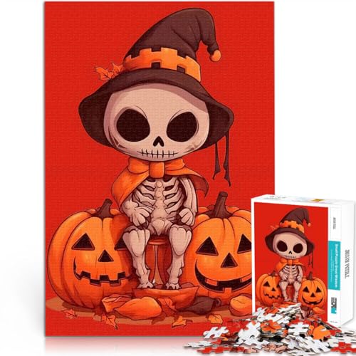 Puzzle 2000 Teile für Jugendliche Lernspielzeug für die ganze Familie Skeletthexe auf Kürbissen Tolle Geschenke und Spielzeuge70x100cm von LKASGCBY