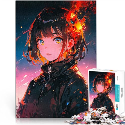 Puzzle 2000 Teile für Jugendliche Pädagogisches Familienspiel Feuer Anime Mädchen Verbessern Sie das Gedächtnis70x100cm von LKASGCBY