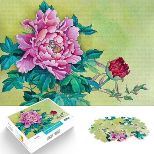 Puzzle 2000 Teile für Teenager Anspruchsvoll, Aber lustig und humorvoll Blühende Pfingstrosen Lernspiel für Geburtstag, Weihnachten70x100cm von LKASGCBY