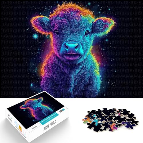 Puzzle 2000 Teile für Teenager Quizspiel süßes Baby-Hochlandrind Jedes Stück ist einzigartig – Anspruchsvolles Familienspiel70x100cm von LKASGCBY