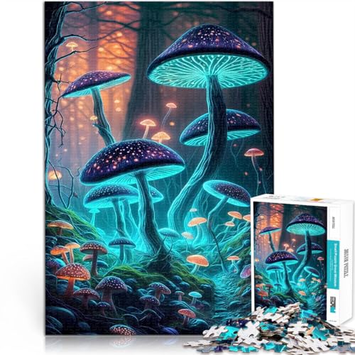 Puzzle für Erwachsene, 1000 Teile Dekomprimierendes intellektuelles Lernspielzeug Neonpilz Einzigartige Wohndekoration und Geschenke75x50cm von LKASGCBY