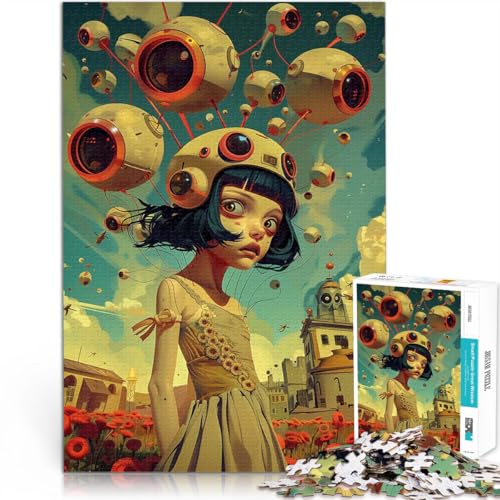 Puzzle für Erwachsene, 1000 Teile Pädagogisches Spielzeug zum Stressabbau Anime Retro-Futurist-Mädchen Perfekte Dekoration52x38cm von LKASGCBY