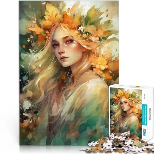 Puzzle für Erwachsene, 1000 Teile Spiele Spielzeug Geschenk Aquarell-Blumenporträt einzigartiges Herausforderungsspiel38x26cm von LKASGCBY