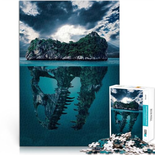 Puzzle für Erwachsene, 1000 Teile Spielzeug für die ganze Familie Mystery Island Dinosaurier Geburtstagsgeschenk, Geschenke52x38cm von LKASGCBY